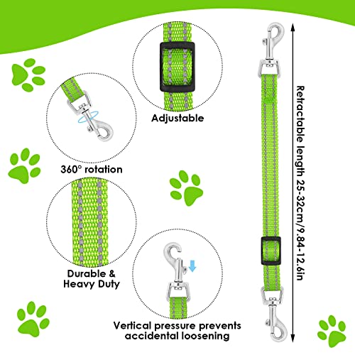 Cobee Puppy Collar Clips, 2 Pcs Reflective Nylon Back-up Connector, Safety Adjustable Harness Clip for Dogs (Green, Pink) - Image 3