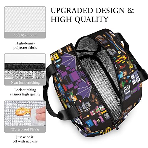 Dinibtu Anime Lunch Box, Reusable Cute Lunch Bag Insulated Kids Cooler Tote Bag Multi-Functional School Lunch Container For Teen Boys Girls #TOP4