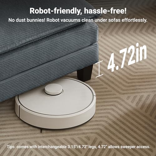 Image of Amsleekey 76.5 inch L-Shaped Modular Sectional Sofa, Beige Corduroy