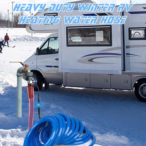 Image of 30FT Heated Hose for RV, 45 ℉ Antifreeze Heated Water Hose, Heated Drinking Water Hose with Thermostat, Lead and BPA Free, Automatic Self-regulating Drinking Hoses for Garden, RV