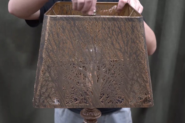 Medium Square Lamp Shades, ALUCSET Metal Lampshade with Pattern of