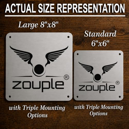 Image of Beware of Dog ZOUPLE Sign, German Shepherd, 6 inchx6 inch, Dual Mount, JSL Brand Steel, Laser Print