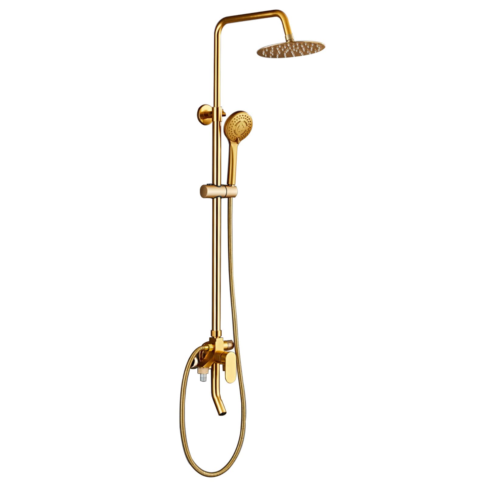 AYCDL Shower System 8 Inches Rain Shower Head with Handheld Shower Faucets Sets Wall Mounted High Pressure Shower Faucet Combo for Bathroom,Gold