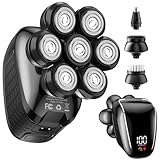 Wyklaus Head Shavers for Bald Men: 5-in-1 Electric Razor - Waterproof Wet Dry Shaving - Professional Grooming Kit for Balder - Rechargeable Head Shavers (Light Black)