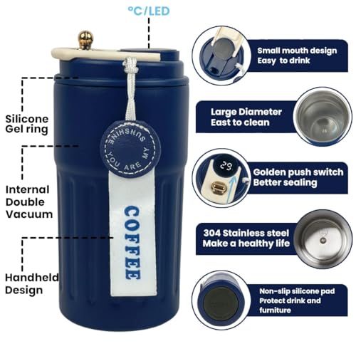 Image of Giftana 3 in 1 Personalized Diary with Pen, Coffee Tumbler Gift Set for Employee (Blue 3)