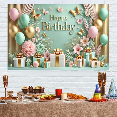 Fondo fotográfico cumpleaños 71x43 pulgadas tema floral miniatura 5