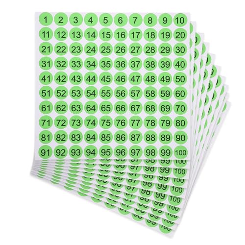 Autocollants numérotés 1 à 100 PATIKIL de 25mm étanches pour étiquetage d'inventaire