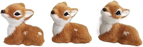 Miniatura 6 de Accesorios de arreglo de ciervos de simulación, ciervos artificiales en miniatura, figura de modelo, adornos de ciervo de Navidad, decoración del