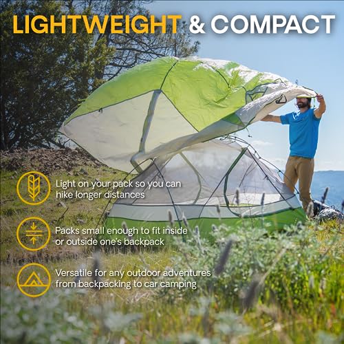 Featherstone Backpacking Tent Lightweight for 3-Season Outdoor Camping, Hiking, and Biking - Includes Footprint & Mesh Gear Loft - Freestanding Tents with Ultralight Fly-Footprint Capability - Image 3