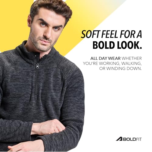 Image of Boldfit Sweatshirt for Man Stylish Sweatshirts for Men Breathable Jacket for Man Half Zipper Sweatshirt for Men Casual Sweat Shirt Full Sleeves Sweaters All Day Winter wear Jackets Stylish