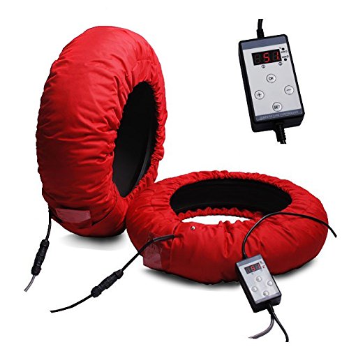 ConStands - Motorrad Reifenwärmer Kompatibel mit Aprilia Tuono V4 1100 RR/Factory Räder Set Digital 30-99°C, 17 Zoll, Rot