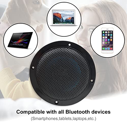 Herdio 4 Inches 320W Ceiling Bluetooth Speakers, 2 Way Flush Mount Ceiling Speakers For Bathroom Kitchen Home Theater, Covered Porches (Black, 4 Speakers) #TOP4