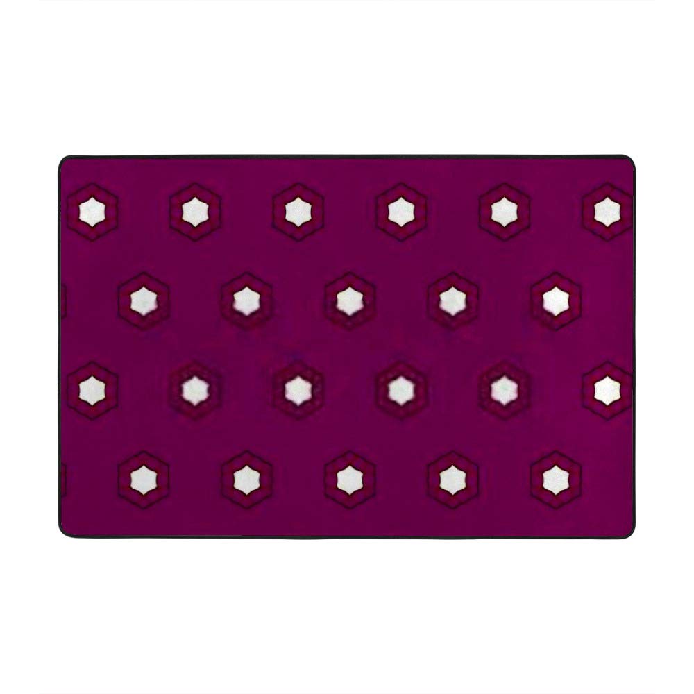 Tapis de salon géométrique en velours corail doux 60x39" pour votre intérieur