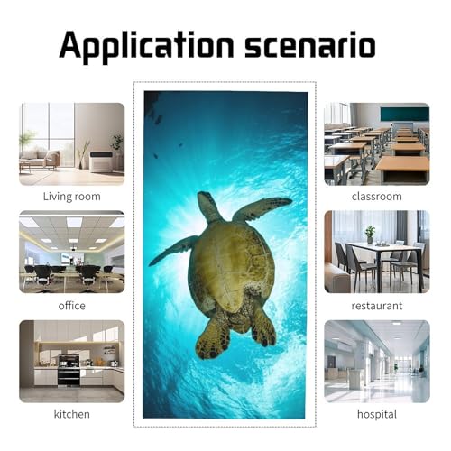 Image of 2pcs Sea Turtle Fluorescent Light Covers for Ceiling Lights Classroom, Magnetic Light Filters for Office, Hospitals, Home 4 X 2 Feet