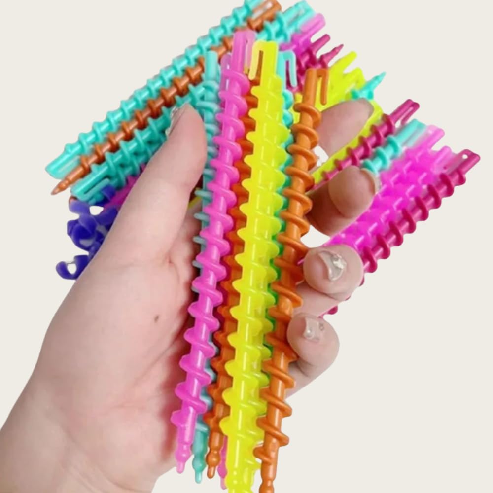 22PCS Spiral Hair Perm Rods, Multicolor Plastic 6 Inch Long Barber Curler Salon Styling Tools Rollers for Women Hairdressing - Image 2
