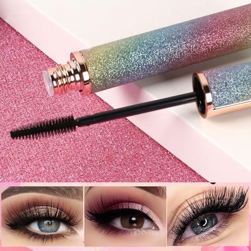 2 Pack Black Long Lasting Eyelash Mascara, 4D Silk Fiber Lash Mascara, Waterproof Smudge-Proof Mascara, Thickening Lengthening Mascara, for Longer & Thicker Lashes, Fashion Starry Sky Packaging (8g) - Image 8