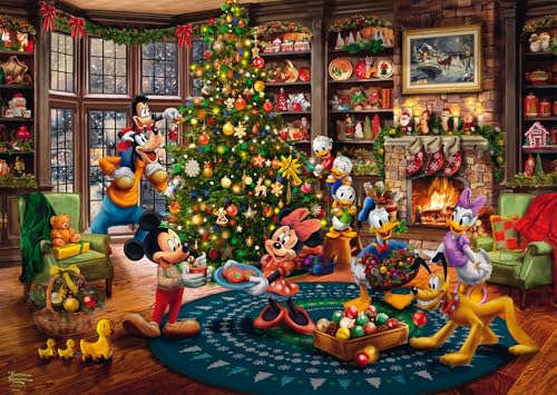 Disney Mickey & Minnie Trimming The Tree: Puzzle Thomas Kinkade 1000 Teile - Disney