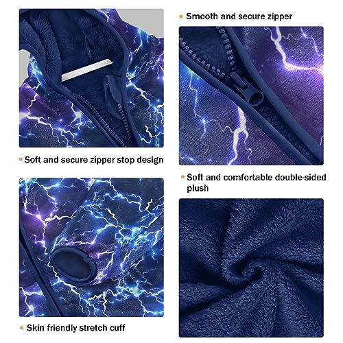 Blue Lightning Boys Fleece Hoody Jacket Zip Up Coat Warm Fall Winter Plush Jacket Long Sleeve Outerwear3