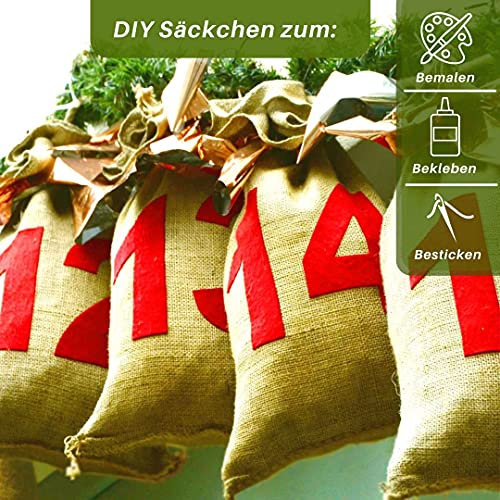 Jutesack BlueFox Adventskalender zum Befüllen für kreative Geschenke