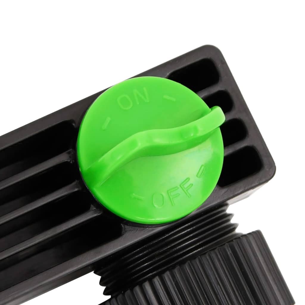 Connettore per rubinetto a 4 vie in ABS e PP, verde e nero, 19,5 x 6 x 11 cm, con attacco rapido e filettato, per irrigazione da giardino, irrigatore per prato, irrigatore, giunto per tubo