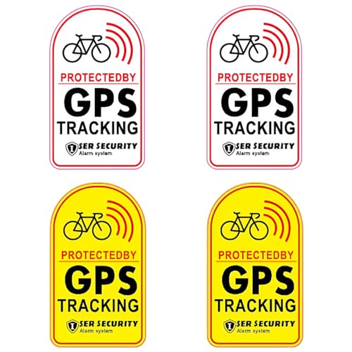 IKOPFLN 4 Pezzi Adesivi per bicicletta GPS Tracker di alta qualità per bicicletta moto auto adesivi con effetto antifurto avverte sulla presenza di un dispositivo di tracciabilità