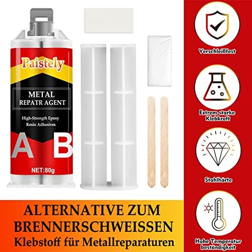 AB Metal Glue, Metal Glue High Strength Bonds Metal to Metal (40g*2), Weld Metal Repair Paste, Metal to Metal Glue for Steel, Metal, Cast Iron