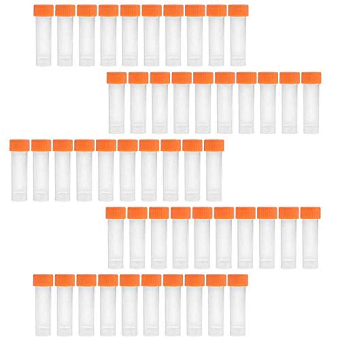 DIY Crafts Pack Of 144 Pc, Clear Color, Plastic Clear Color Graduated Vial Tube with Screw White & Random Caps Refilla (Pack Of 144 Pc, Clear Color)-image-34