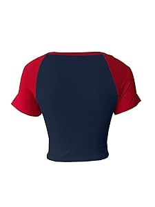 Avanova Women's Letter Print Tee Short Sleeve Round Neck Slim Fit Crop Top T Shirt