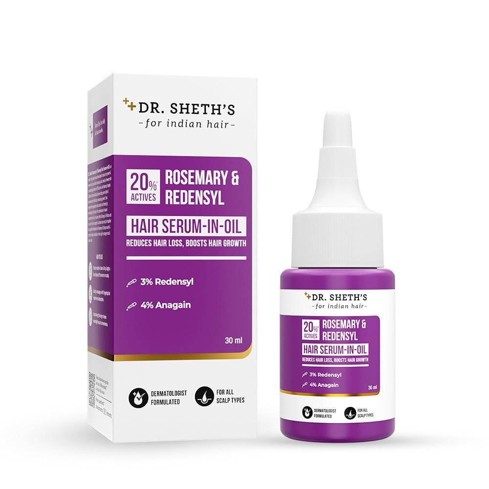 Dr. She.-th's Rosemary & Redensyl Hair Serum-In-Oil|Boosts Hair Growth & Reduce Hair Fall| With 20% Hair Growth Actives 3% Redensyl,4% Anagain,Rosemary Oil| For Men & Women|30 Ml, White