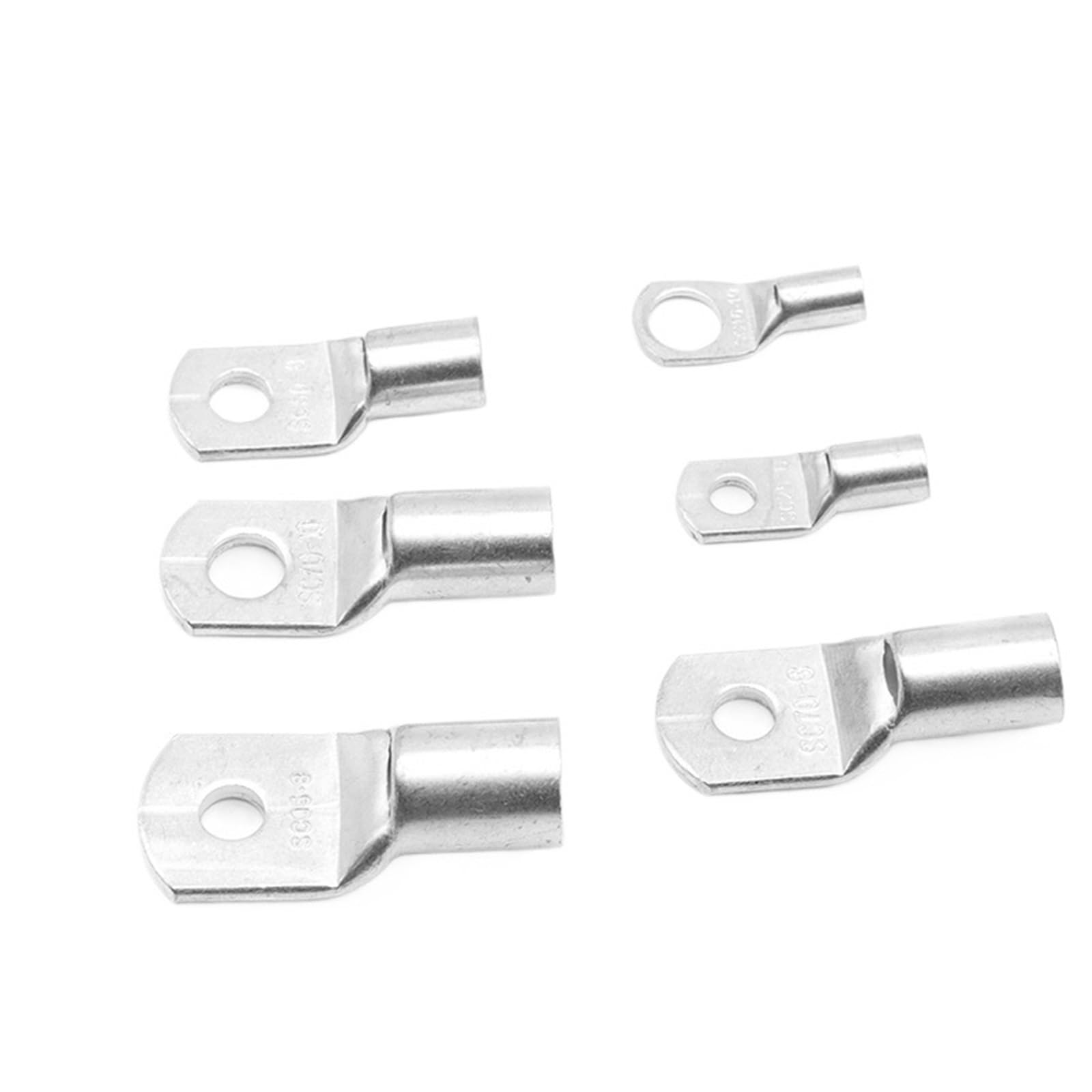 10/25/50 PCS SC6 SC10 SC16 SC35 M6 M8 M10 Thickened Terminal Tinned Solder Lug Cable Wire Connector for Electric, Auto, Boat, Car