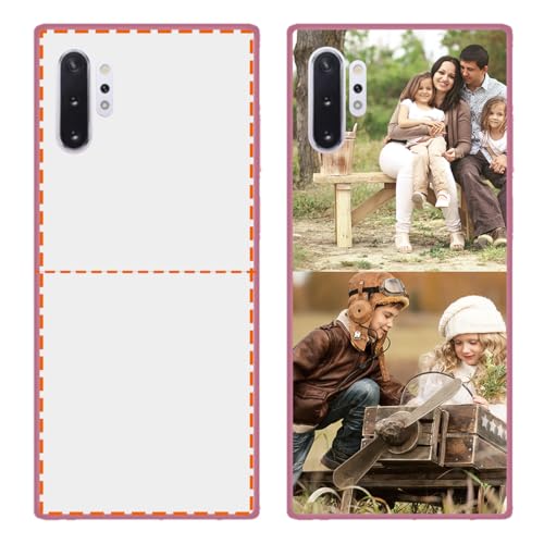 Klsify Custom Multi Photos Phone Case for Samsung Galaxy Note 10 Plus 5G/4G Customized Your Own Personalized Image Text Picture Design Shockproof Protective Pink Soft Cover Shell