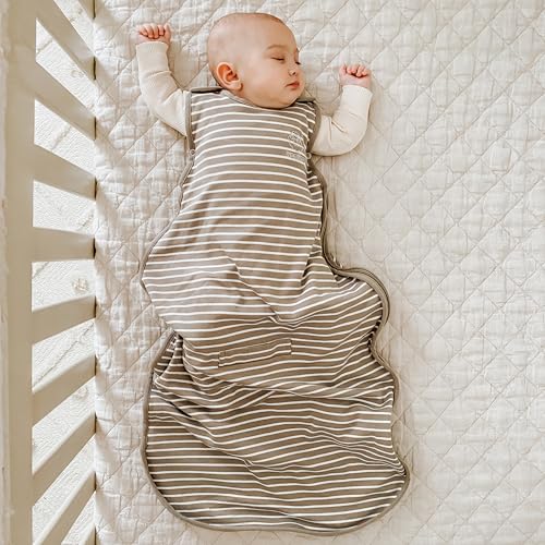 Image of Woolino Toddler Sleeping Bag, 4 Season, Merino Wool and Organic Cotton, Baby Sleep Bag or Sack, 2-4 Years, Earth