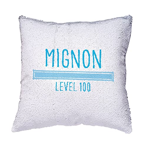 Coussin sequin turquoise housse paillettes mignon pour décoration bébé - 4