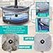 True & Tidy True Clean Spin Mop & Bucket System – Dual Compartment Design for Clean & Dirty Water, 360° Swivel Mop Head, Built-in Scrubbing Brush, Stainless Steel Handle & 2 Reusable Microfiber Pads