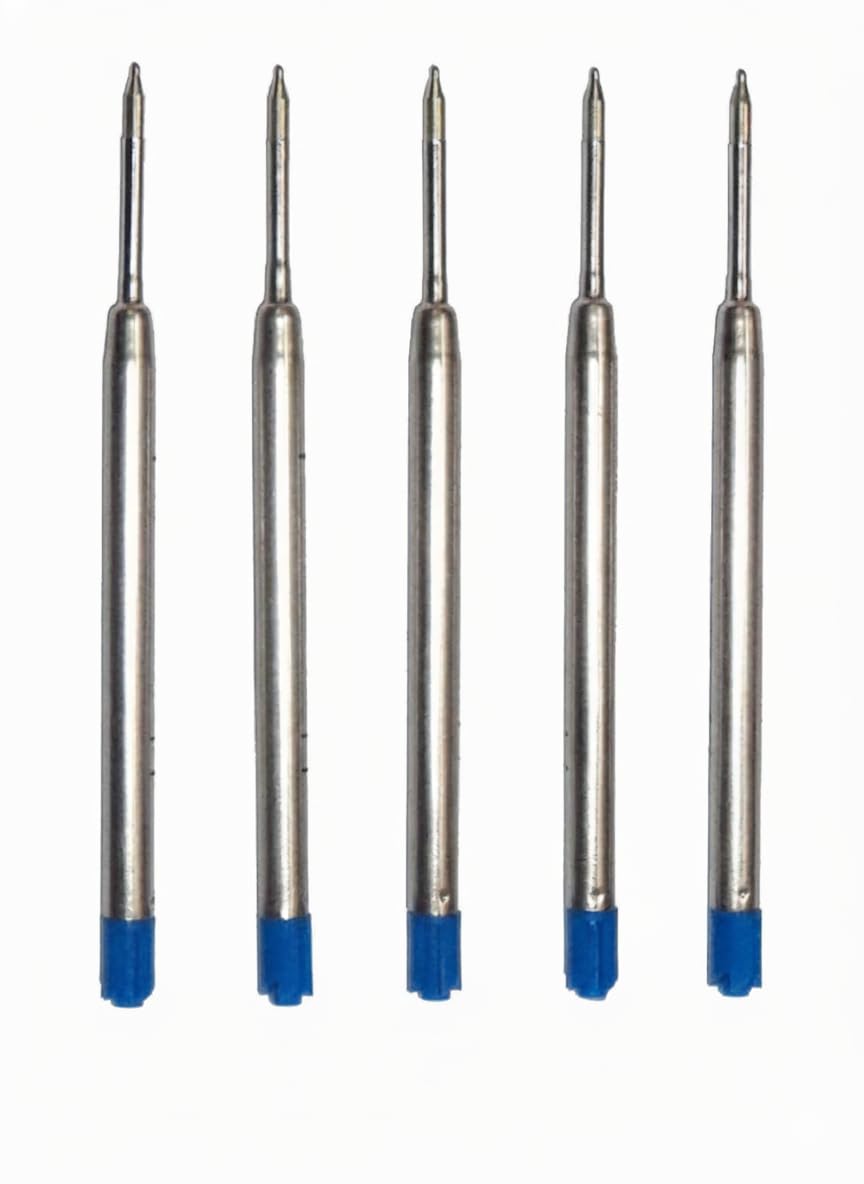 - Metal Jotter Universal Ball Pen Refills Blue Ink from Nozomi - Blue (Pack of 5)