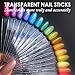 Medium Oval Nail Art Practice Tips, BORNBYME 100pcs Clear Nail Polish Swatch Sticks Tips Nail Sample Sticks for Gel Nail Polish Color Display