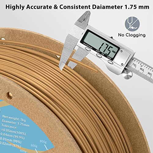 Duramic 3D PLA Filament 1.75Mm Wood, 1Kg Cardboard Spool Matte Finish 3D Printer Filament Pla 1.75Mm Dimensional Accuracy 99% +/- 0.03 Mm thumb #2
