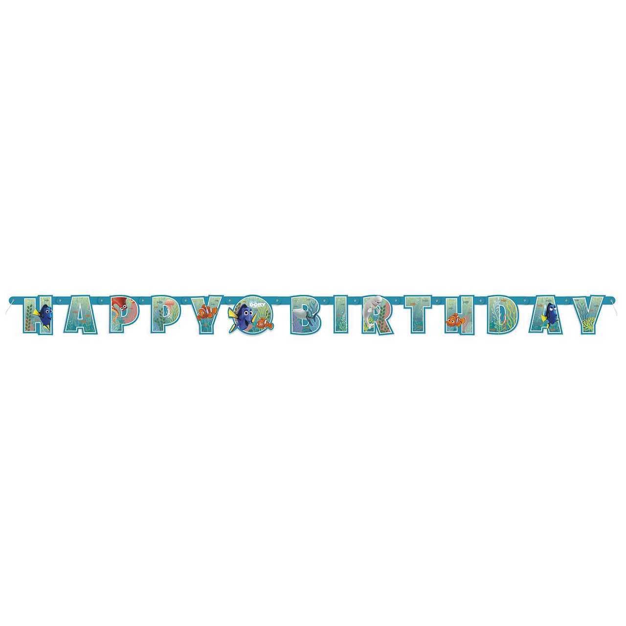 Birthday Jointed Banner - 6', Disney Finding Dory, 1 Pc
