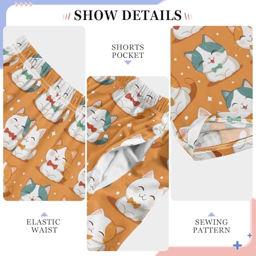 Orange Cat Cute 1 Long Pajama Pants Bottoms Soft Sleepwear with Pockets4
