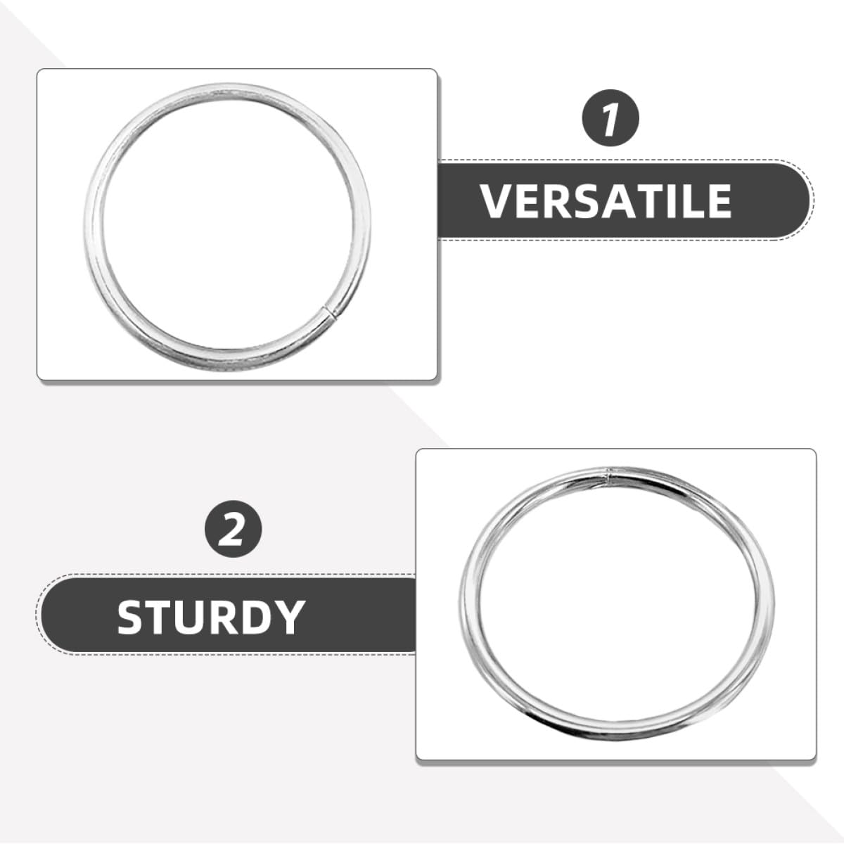 DOITOOL Aros Metalicos Manualidades de Hierro, 20 Piezas, Anillos de Metal Plata para Macramé y Plantas Colgantes, Uso DIY y Exterior
