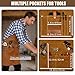 Woodworking Apron for Men 16oz Waxed Canvas Work Aprons Tool Apron with 10 Tool Pockets Gifts for Woodworkers, Carpenters S-3XL Mens Aprons Gifts for Dad, Gifts for Men Christmas, Dad Gifts (Khaki)