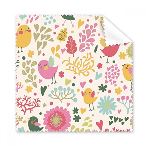 Tissu lunettes doux haute densité style peinture de fleurs et feuilles artistiques, 5pcs