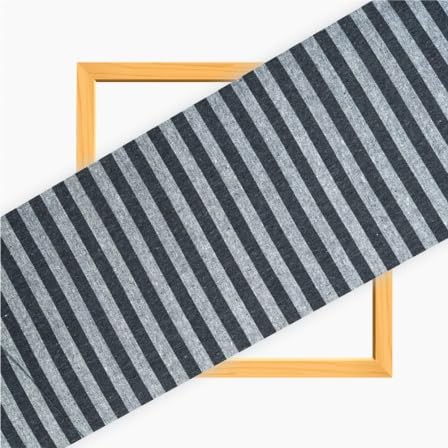 Handloom Cotton Striped Shirt Fabric ? 2.5 Meters | Premium, Soft & Breathable, Grey, Black-image-1