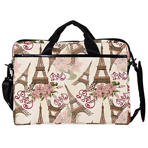 Sacoche PC 14-15.4 Tour Eiffel avec protection antichoc fleur