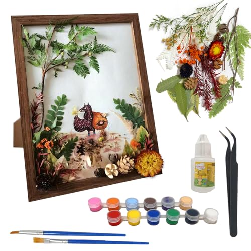 Marcos de Fotos Marco para Manualidades, Marco de Fotos 3D, Marcos de Fotos Profundos con Flores Secas, Caja de Exhibición Profunda, Caja de Exhibición de marco, para manualidades, aniversario