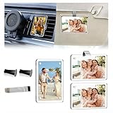 xolear 3 Stück Bilderrahmen Sonnenblende Auto Bilderrahmen Lüftung 6X9cm mit Klammern und Klebstoff, Horizontal Oder Vertikal Platziert Werden Auto-Fotohalter Clip für Familienfotos Paaren Haustieren