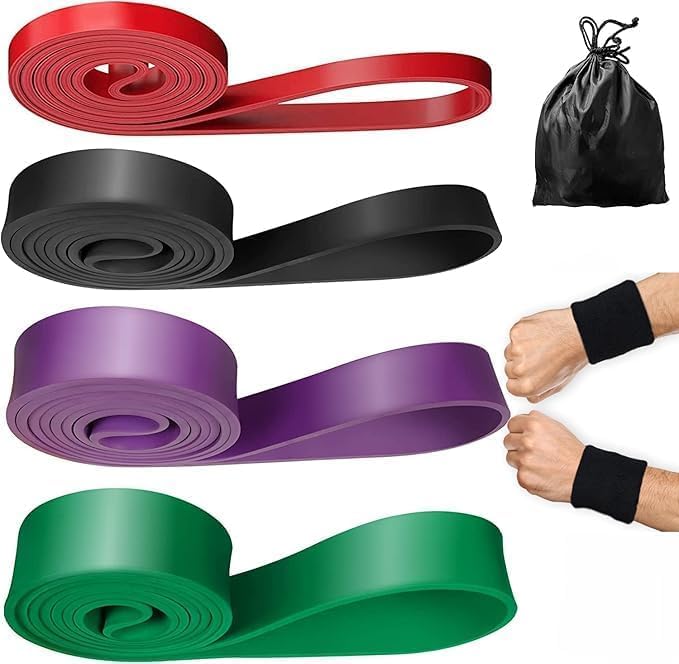 4 pcs Power Band Set Pull Up Assistance Resistance Bands Stretch Resistance Band Mobility Band Powerlifting Bands