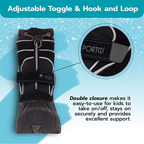 sporto Kids Snow Boots with Dual Closure Blizzard All-Weather Insulated Winter Boots Built for Comfort, Durability - Keeps Feet Warm & Dry2