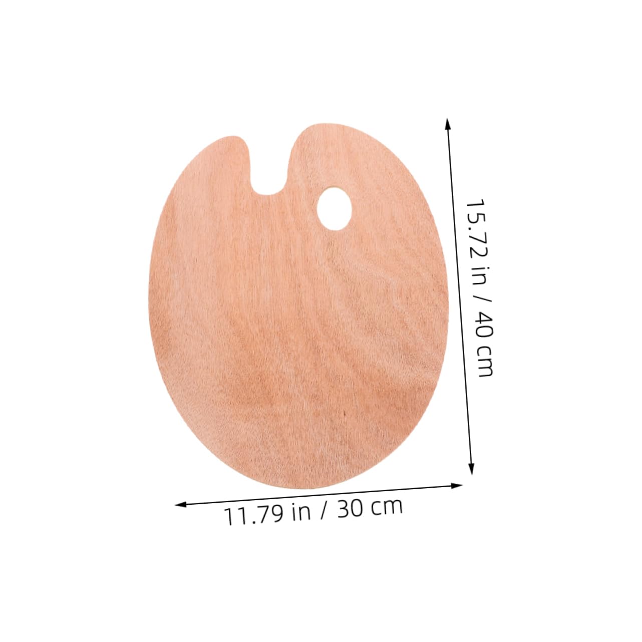 Veemoon 2 Stück Ovale Holz Mischpalette mit Daumenloch Ergonomisch für Öl und Gouachefarben zum Malen und Farbmischen