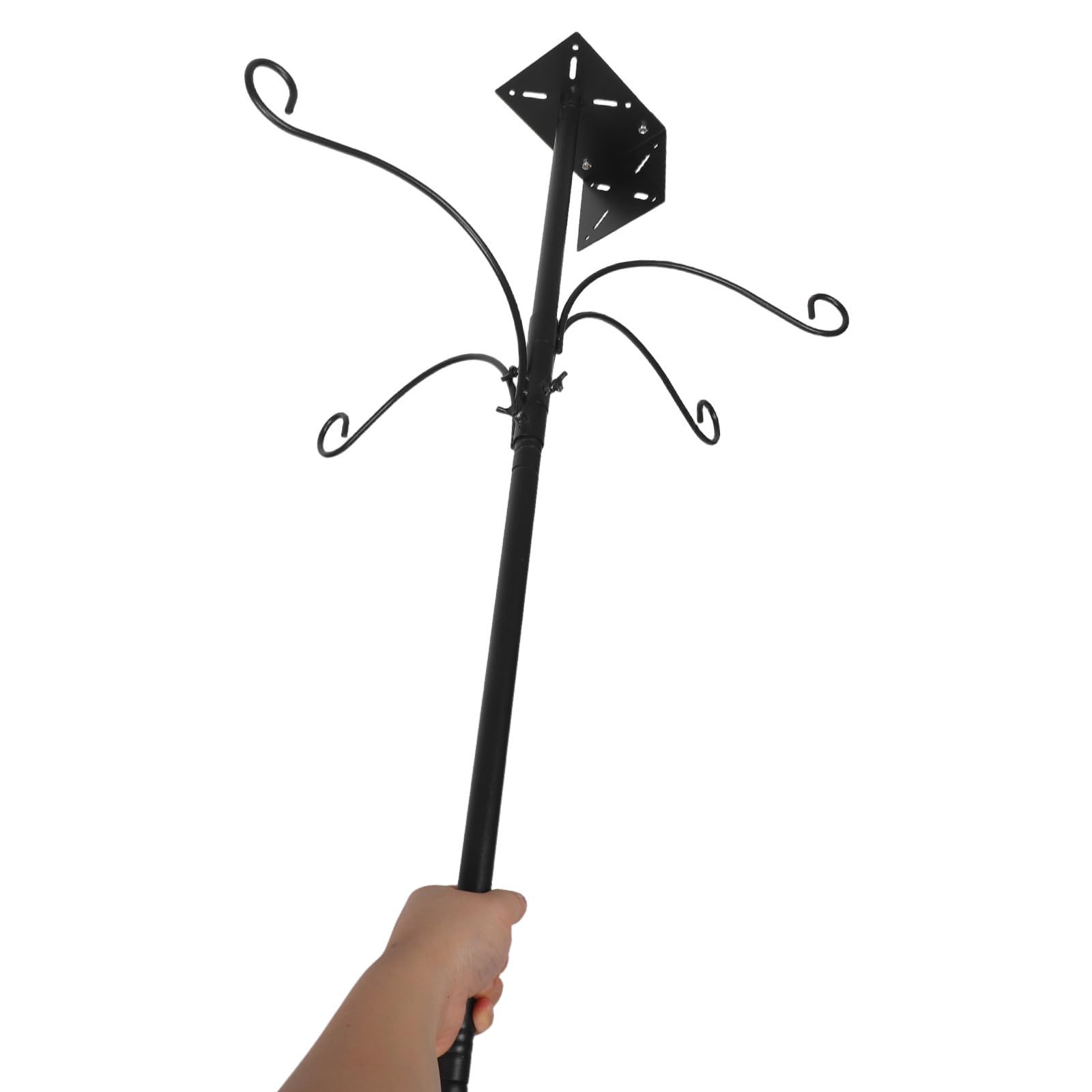 Supporto per Mangiatoia per Uccelli da Giardino 76 Pollici | Metallo Nero, 4 Ganci Shepherd e Base a 5 Punte, per Birdhouse e Wild Bird All'aperto